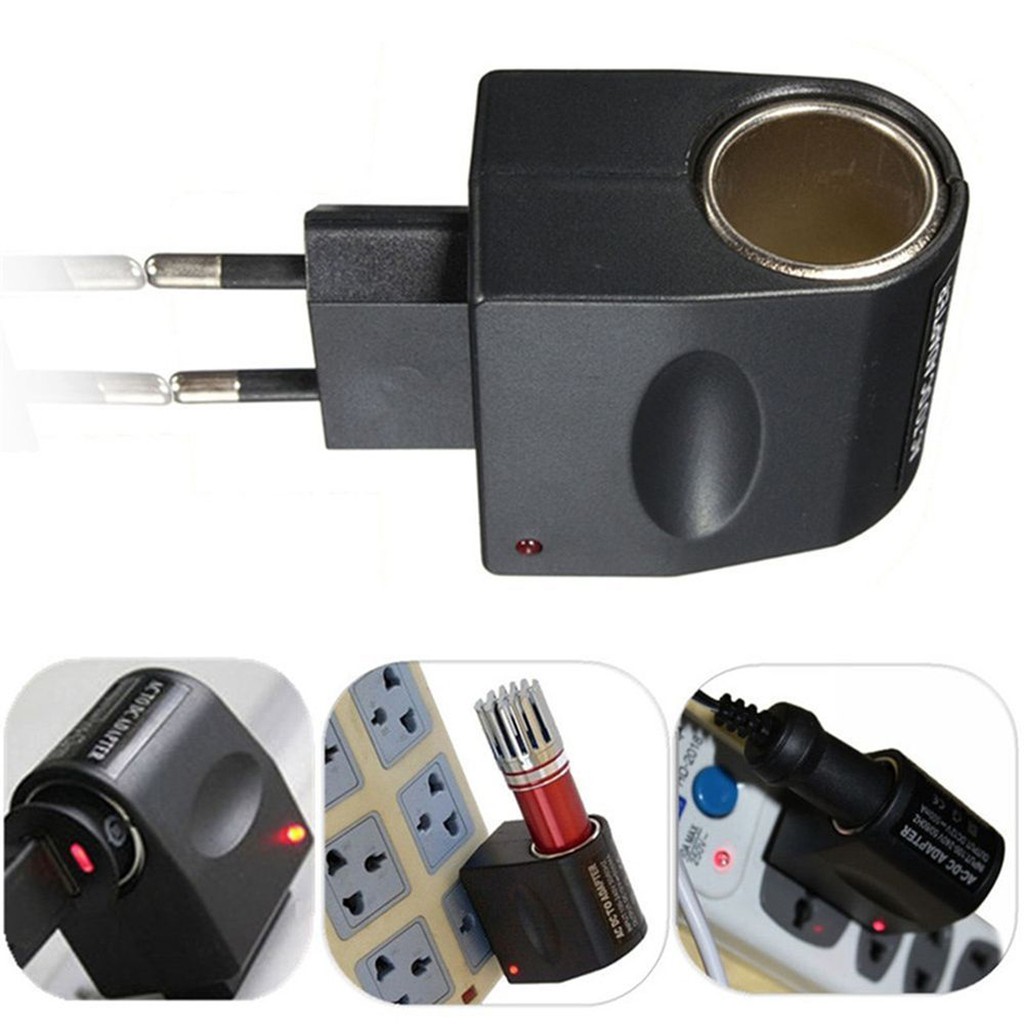 220V AC Socket to 12V DC Car Cigarette Lighter Charger Converter Adapter