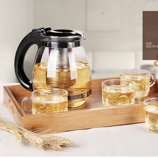 Bình pha trà có lõi lọc L8 cao cấp, size lớn 1 lít - Ấm pha trà thủy tinh giữ nhiệt tốt