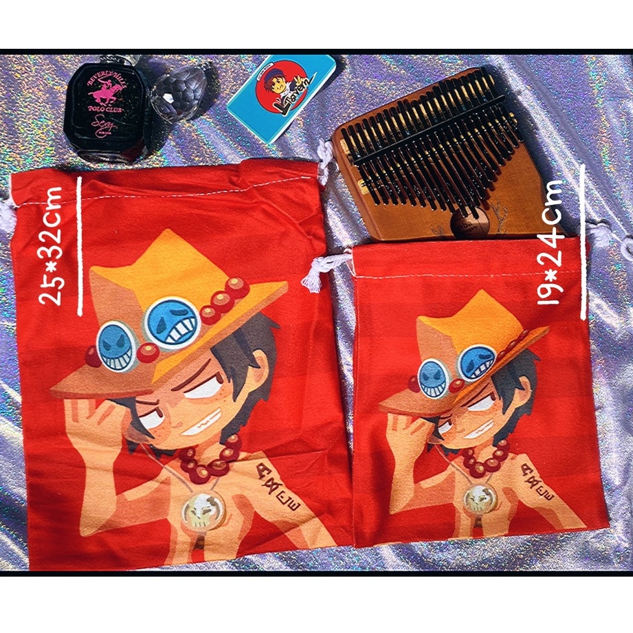 Túi Kalimba vải dây rút hình One Piece Luffy ,túi cinamonroll dễ thương