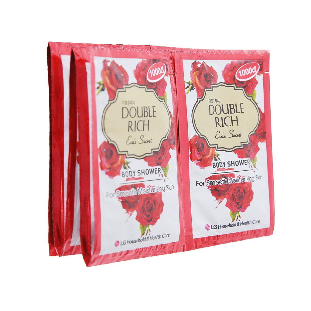 Dây 12 gói Sữa tắm hoa hồng Double Rich Eva's Secret 7g