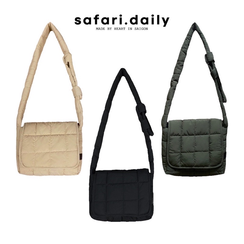 Túi đeo chéo chần bông - Quilted Bag SAFARI