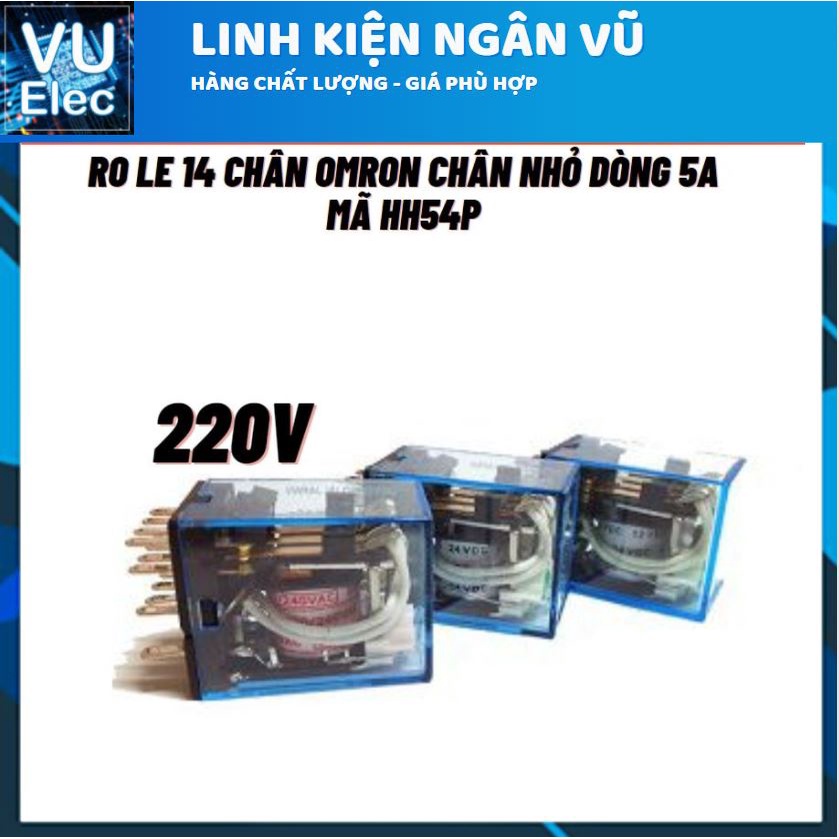 Relay trung gian 220V 14 chân dòng 5A, Rơ le trung gian, relay 220V