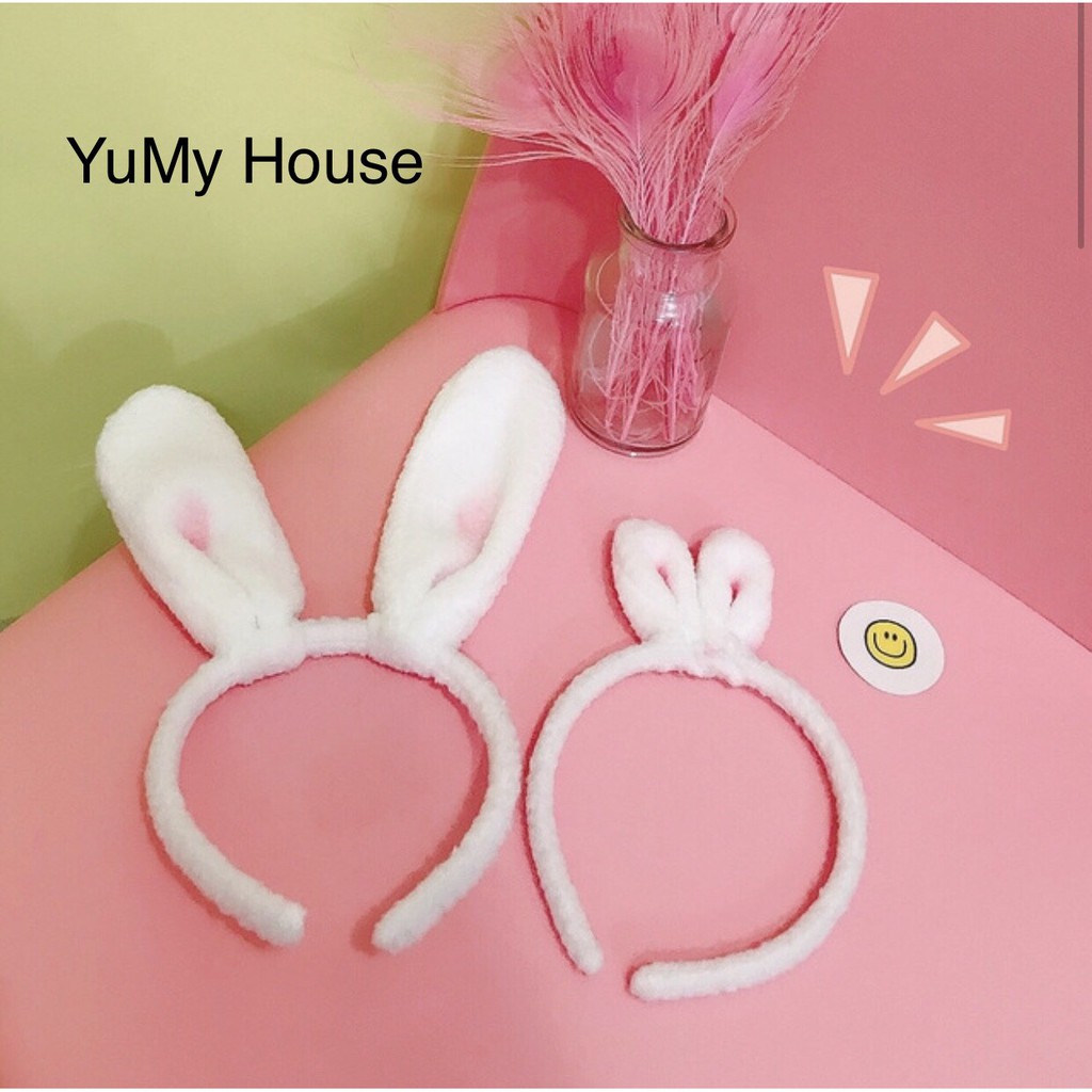 Cài Tóc, Băng Đô Tai Thỏ Trắng Dễ Thương, Phong Cách Hàn Quốc