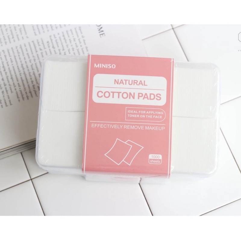 Bông Tẩy Trang Miniso Nhật Bản 1000 Miếng 100% Cotton Mềm Mịn Siêu Tiết Kiệm