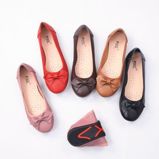 Giày Búp Bê Bệt Da Bò Thật Siêu Êm Gắn Nơ Pixie X424