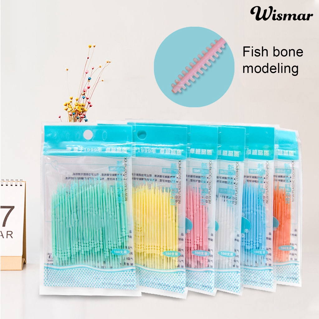 Set 100 tăm xỉa răng hai đầu làm sạch kẽ răng tiện dụng an toàn