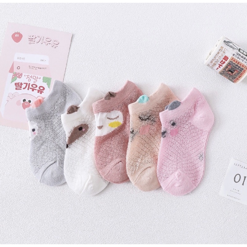 Set 5 Đôi Tất Lưới Đi Mùa Hè Cho Bé Từ 0-3 Tuổi