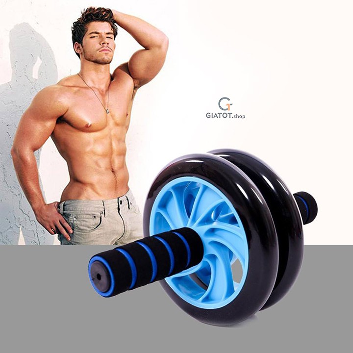 Con lăn tập cơ bụng 2 bánh đa năng tặng thảm lót đầu gối, Dụng cụ tập thể dục Tummy Trimmer giảm mỡ