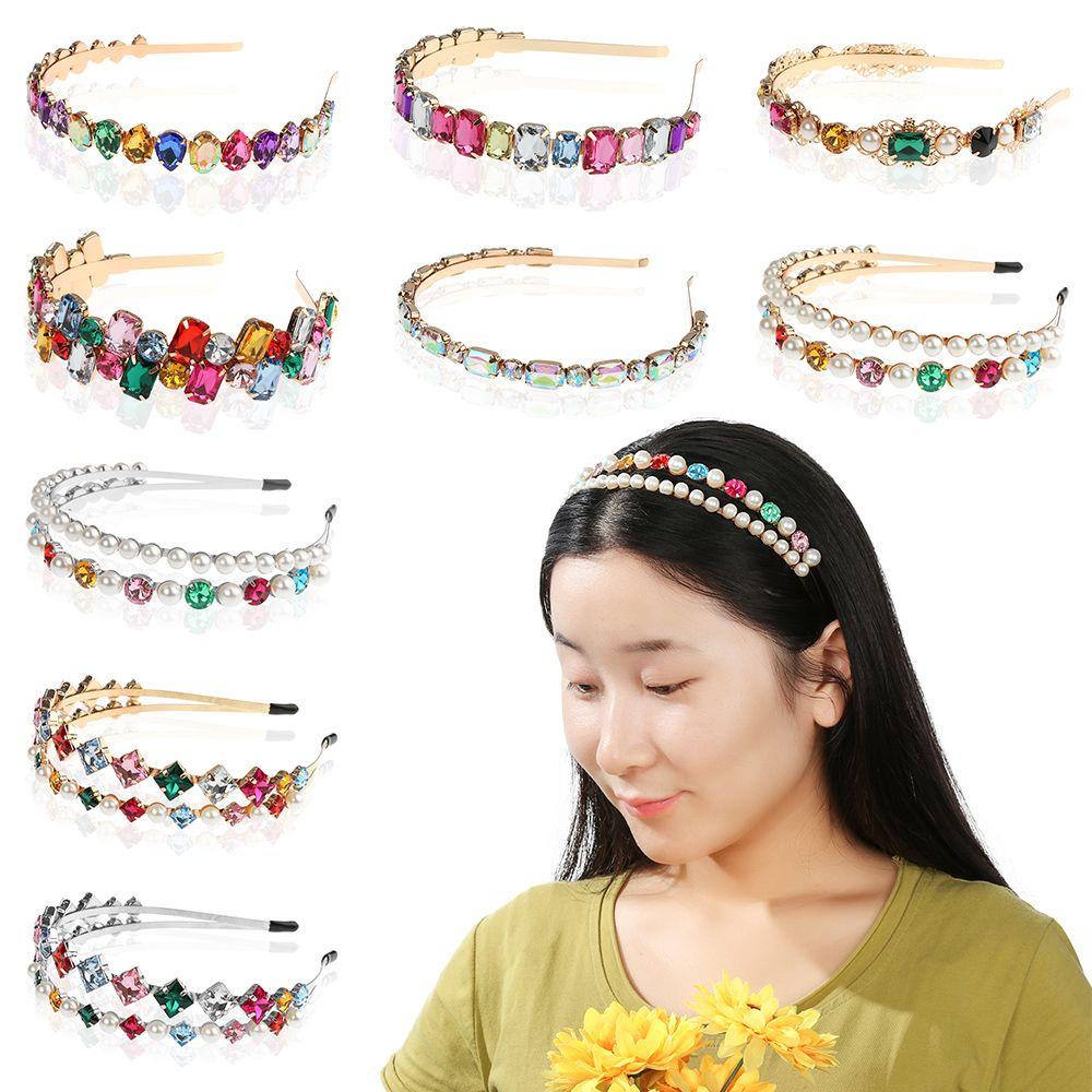 FUTURE Băng Đô Cài Tóc Đính Đá Phong Cách Baroque Mới