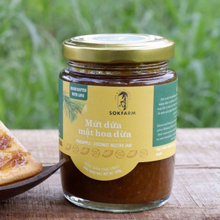 Mứt Dứa Mật Hoa Dừa Sokfarm 220Gr Đặc Sản Trà Vinh
