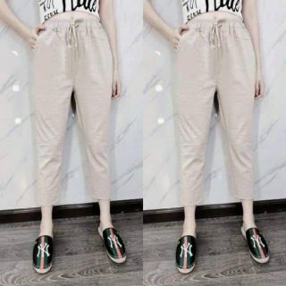Quần baggy vải đũi mát nhẹ | Quần baggy nữ