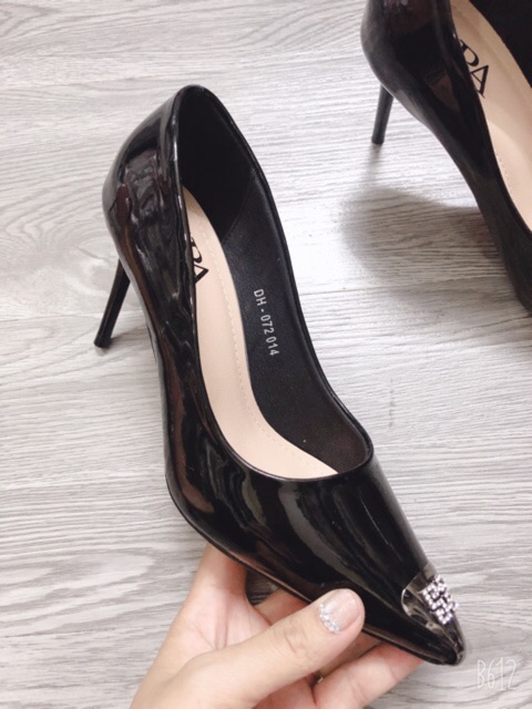 FREESHIP GIÀY CAO GÓT BÍT MŨI NẠM ĐÁ GÓT CAO 8P SANG CHẢNH ND1