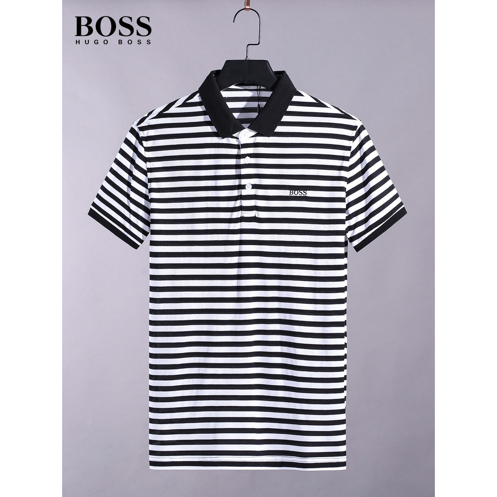 Original 2021 Latest Hugo Boss Men's Stripe Short Sleeve Polo Shirts Size: M-3XL 007724