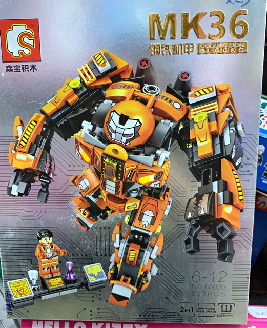 SEMBO BLOCK_ Lego heroes Lắp Ghép ROBOT+RỒNG CHIẾN ĐẤU 2in1 (507 mảnh)