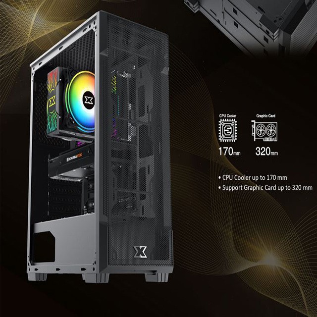 Vỏ case Xigmatek Ventus Kèm 3 fan X20C RGB - Mặt lưới thoáng mát, thông gió tốt - Bibitechs