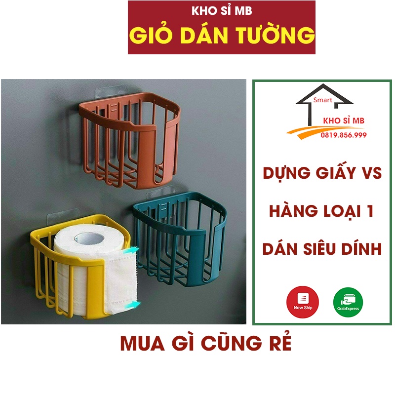 Giỏ đựng đồ dán tường đa năng đựng giấy trong phòng vệ sinh đựng đồ phòng tắm nhựa việt nhật cao cấp KHO SỈ MB