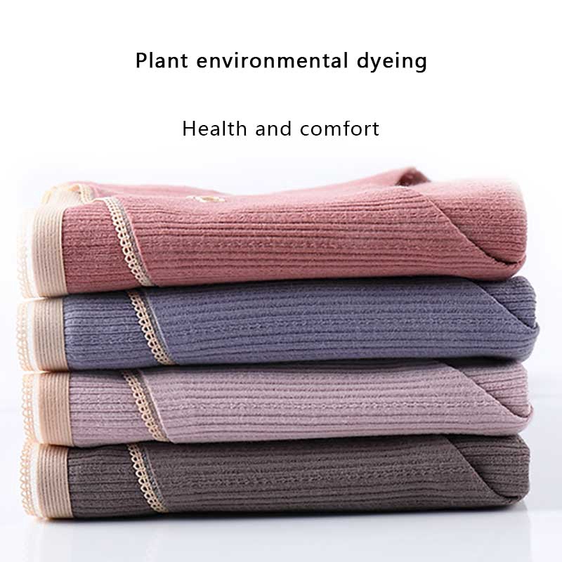 AOFEIQIKE Quần lót lụa cotton tơ tằm in kẻ sọc liền mạch thoáng khí chống vi khuẩn cỡ M-XL cho nữ