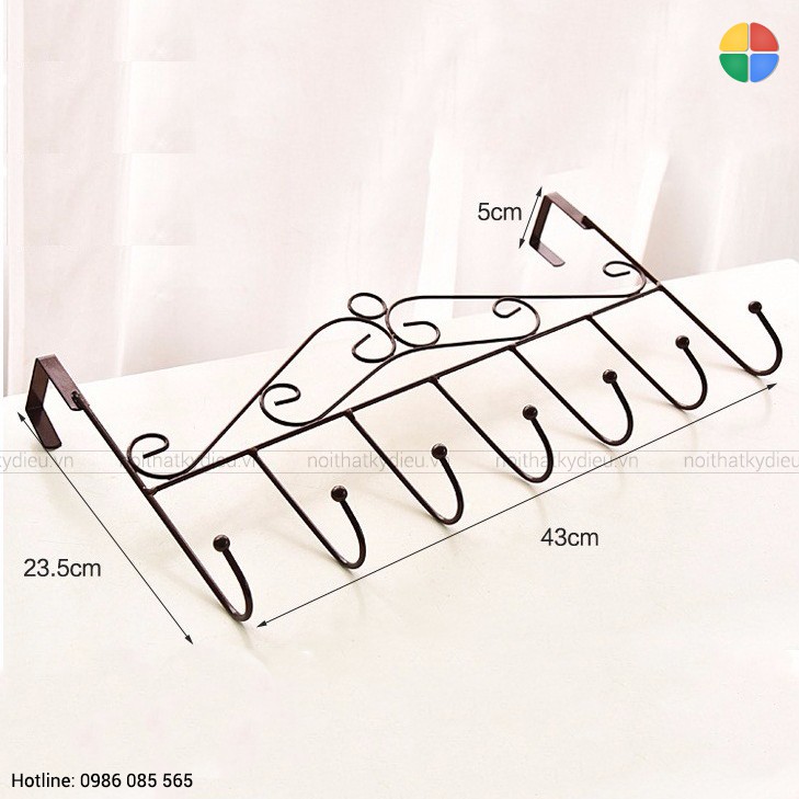 Móc treo quần áo, đồ dùng sau cửa tiện lợi loại 7 móc