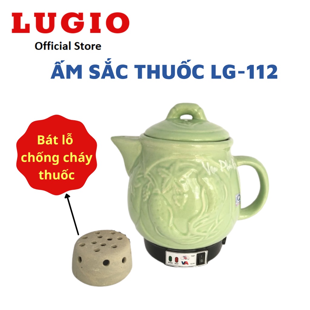 Ấm sắc thuốc bắc chống cháy, siêu tốc bằng điện gốm nung cao cấp Vạn phúc An VA-286