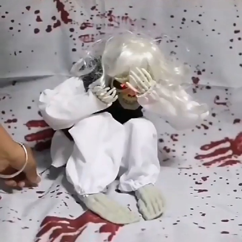Aoto Mô Hình Búp Bê Ma Khóc Kinh Dị Trang Trí Halloween