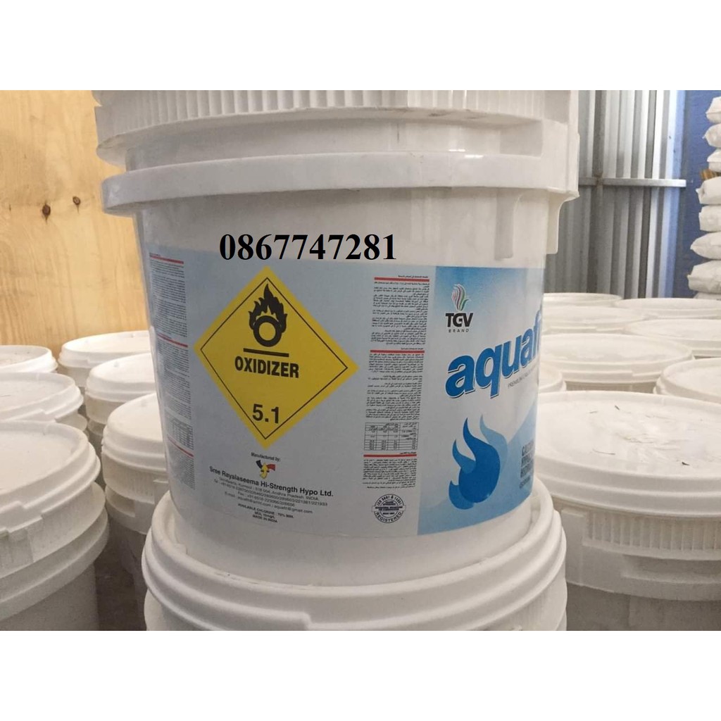 Chlorine dùng trong nuôi trồng thuỷ sản 45kg/ thùng Chlorine 70 Nhat Ban Chlorine