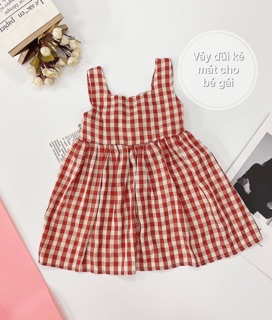 Váy kẻ caro vintage cho bé