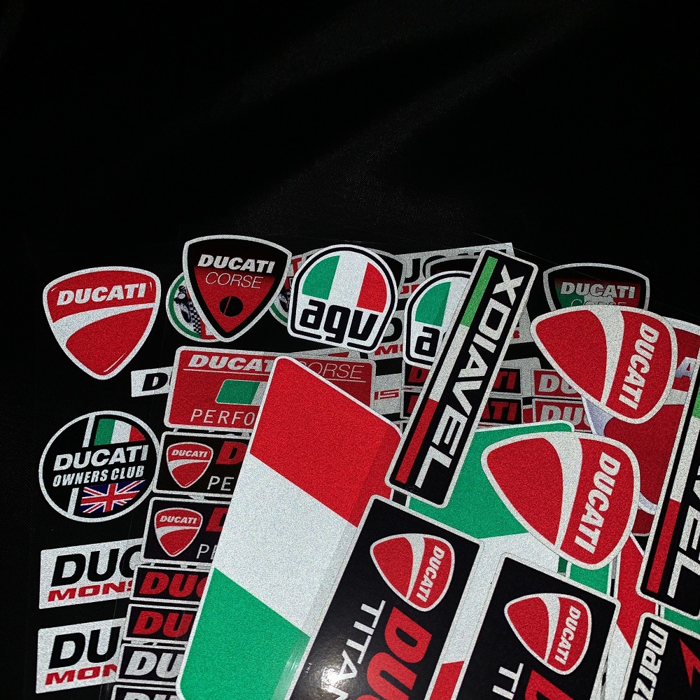 Decal Logo Ducati Phản Quang Trang Trí Mũ Bảo Hiểm