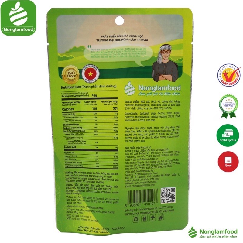 Mít sấy dẻo 45g trái cây sấy dẻo Nông Lâm Food,snack healthy hỗ trợ ăn kiêng,giảm cân,giàu dinh dưỡng từ hoa quả