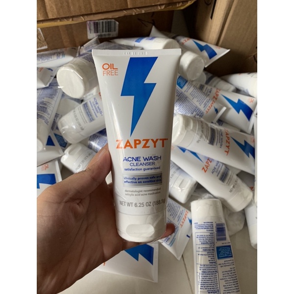 Sữa rửa mặt loại bỏ mụn dạng gel Zapzyt oil-free 2% Salicylic Acid (BHA) Acne Wash Cleanser