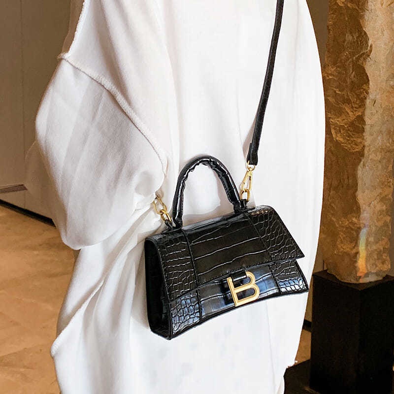 Túi đeo vai JASMIN NOIR họa tiết da cá sấu thời trang sang trọng cho nữ