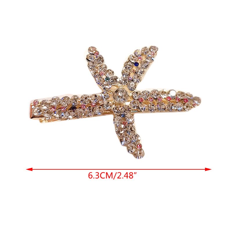 Kẹp Tóc Mái Bằng Kim Loại Đính Đá Nhiều Màu Sắc Cho Nữ