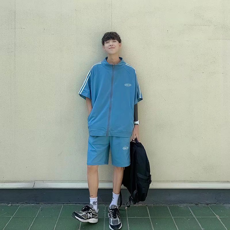 Set Đồ Thể Thao Nam Nữ Dáng Rộng đồ bộ nam Thiết Kế Đơn Giản đồ bộ thể thao nữ Phong Cách Hàn Quốc Thời Trang bộ thể thao nam mùa hè Cá Tính Quần áo nam