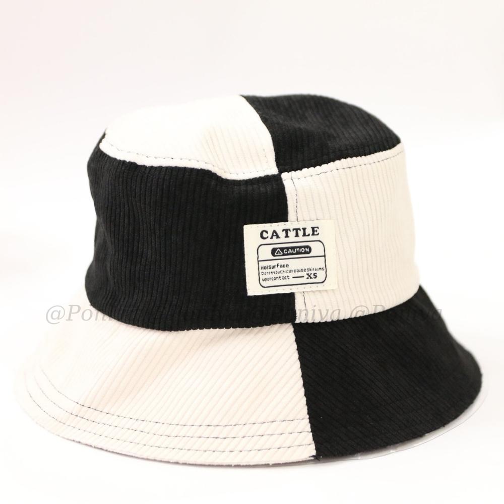 Mũ bucket vành cụp ❤️ Nón tai bèo vành tròn vá Cattle chất nhung tăm cao cấp form unisex nam nữ PONIVA siêu hot