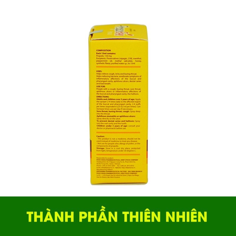 ✅ Xịt Họng Keo Ong Giảm Ho, Đau Rát, Viêm Họng DK Pharma PropoBee Spray