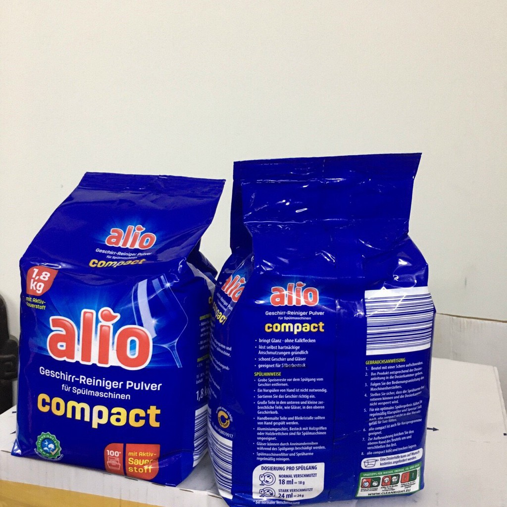 Bột rửa bát alio 1.8kg dùng cho Máy rửa bát
