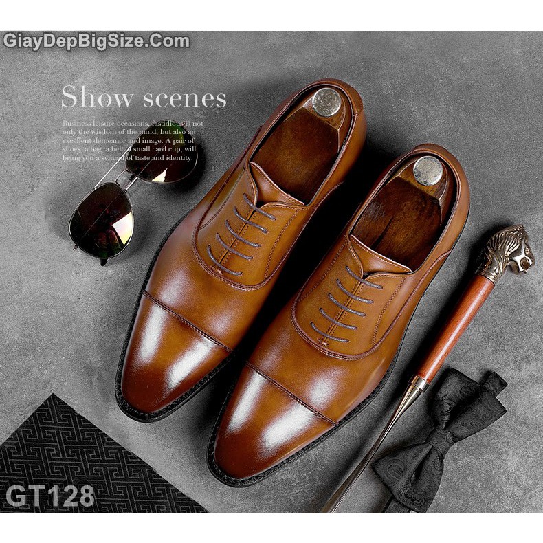 Giày da bò công sở giày tây big size cỡ lớn EU:45-46 cho nam chân to