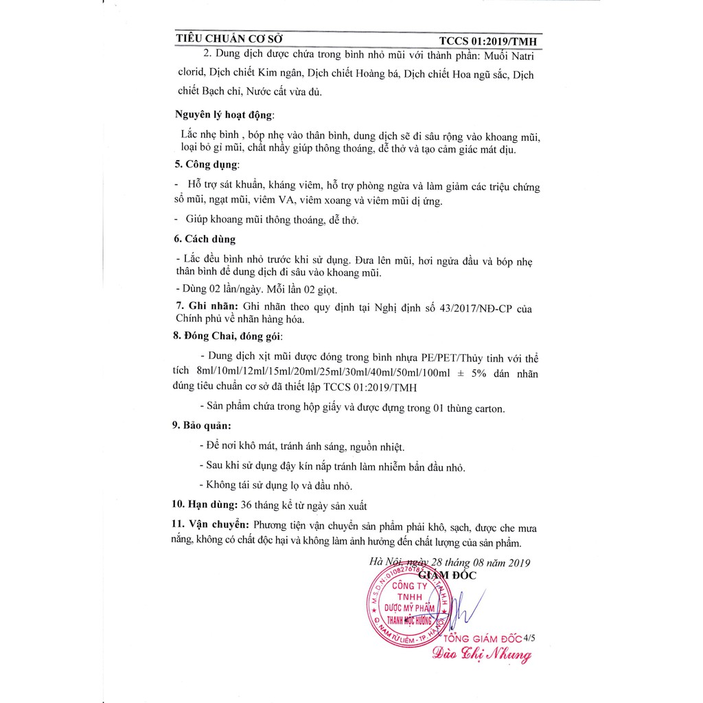 Xịt mũi, Họng - VA, Viem xoang Dr Hương Thanh Mộc Hương 15ml