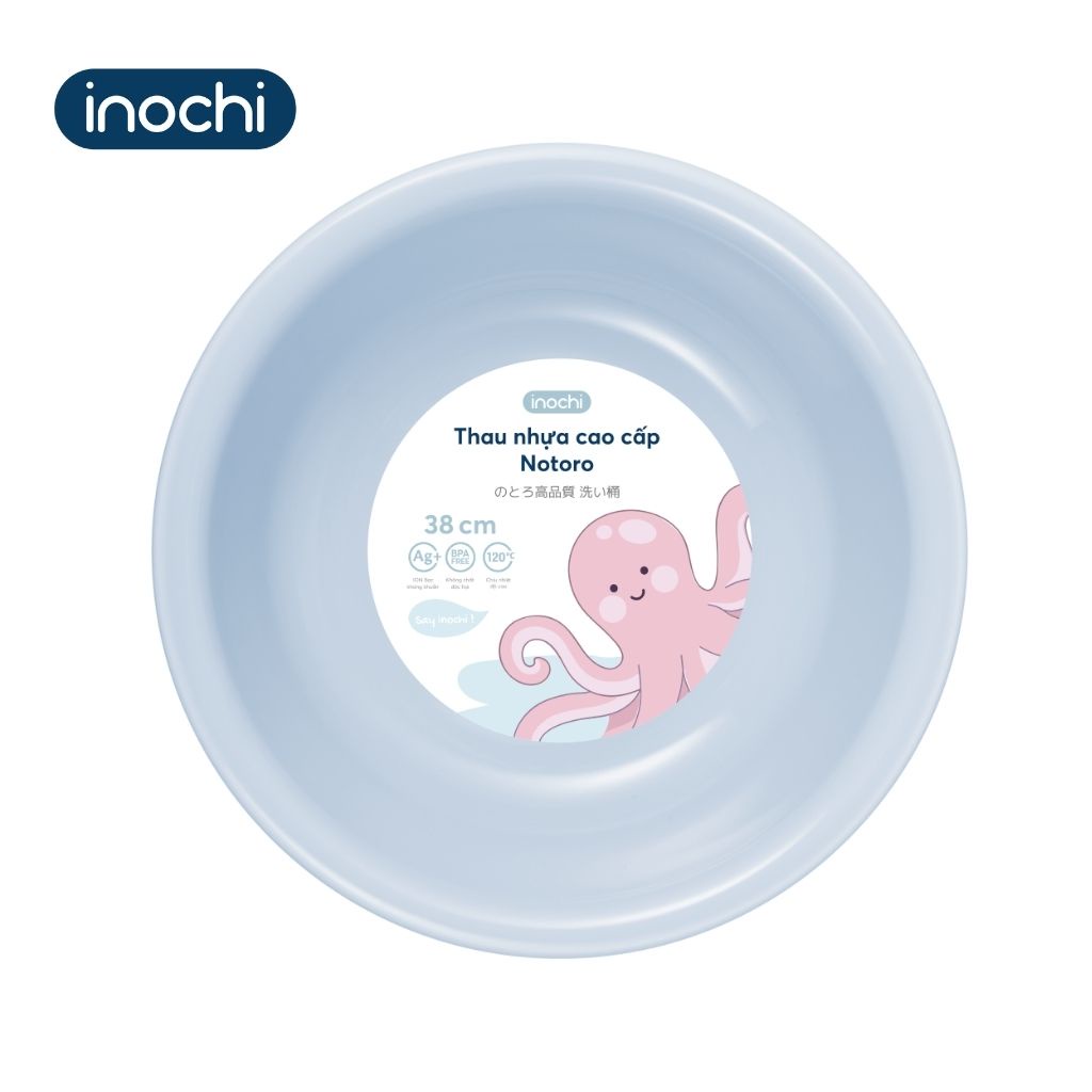 Chậu Rửa Mặt Cho Bé INOCHI Notoro Nhật Bản 38cm, Chất Liệu Nhựa Cao Cấp Kháng Khuẩn Bảo Vệ Sức Khoẻ