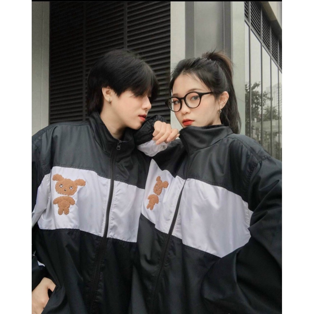 Áo Khoác Cặp Nam Nữ Dù 2 Lớp Form Siêu đỉnh in hình gấu Teddy( đang bán bị xoá ạ)