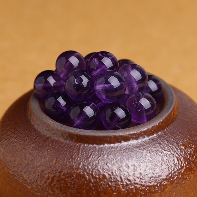 Hạt tròn Amethyst làm vòng handmade - MH563