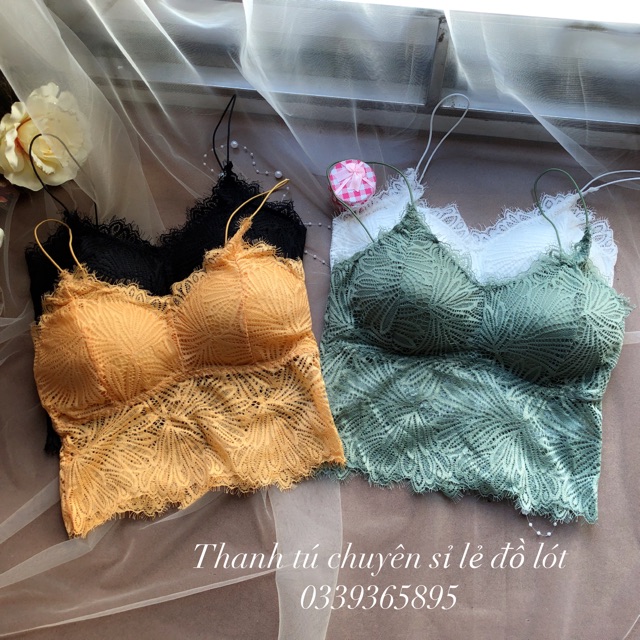 Áo bra ren 2 dây CharmAiry áo ngực nữ cao cấp dáng croptop hoa lá kèm đệm ngực | WebRaoVat - webraovat.net.vn