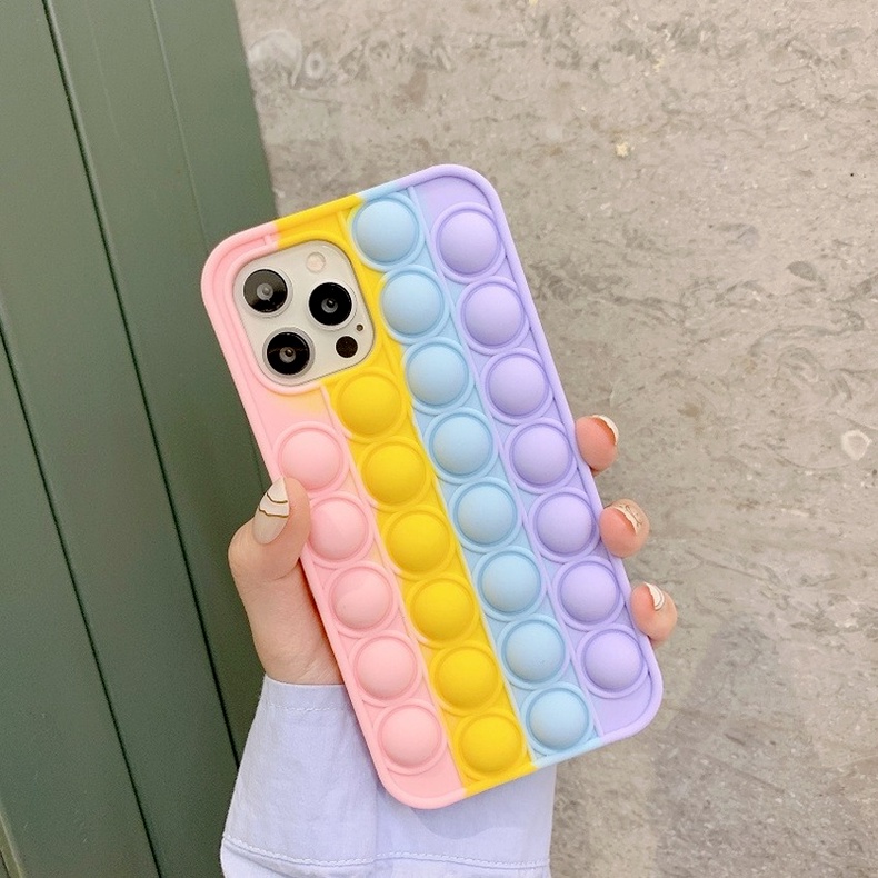 Ốp điện thoại TPU mềm kiểu đồ chơi nhấn bong bóng thích hợp cho IPhone 12 Pro Max 11 Pro SE 2020 XR XS MAX 7 8 6S Plus