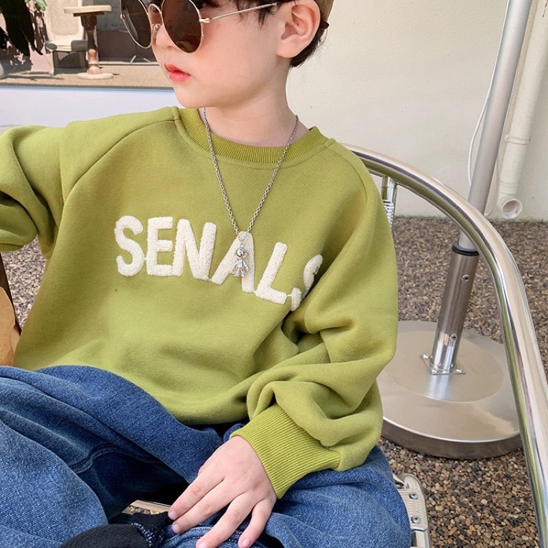 Áo Nỉ Dày Dặn Mùa Đông Cho Bé, Áo Nỉ Chữ Nổi Hàng Cao Cấp Bé Trai Bé Gái Từ 1-8 Tuổi