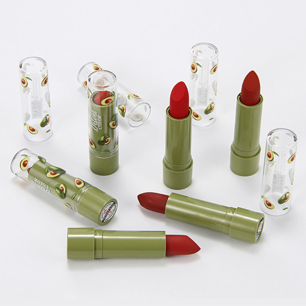 [Hàng mới về] Son sáp tông lì mịn như nhung dưỡng ẩm môi thiết kế vỏ hình trái bơ dễ thương