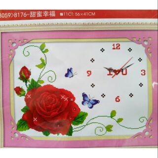 Tranh thêu đồng hồ y8176