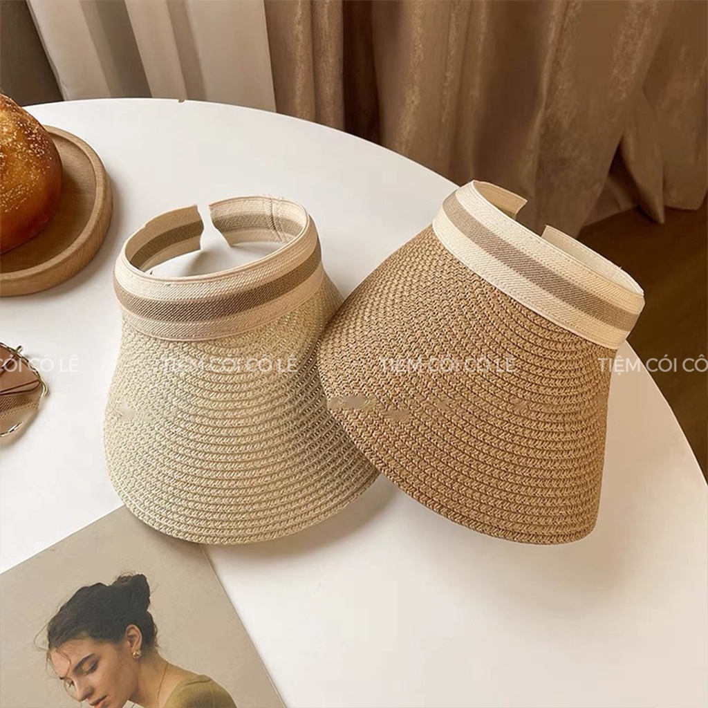 Nón cói đi biển nửa đầu phong cách khoẻ khoắn năng động - Tiệm Cói Cô Lê