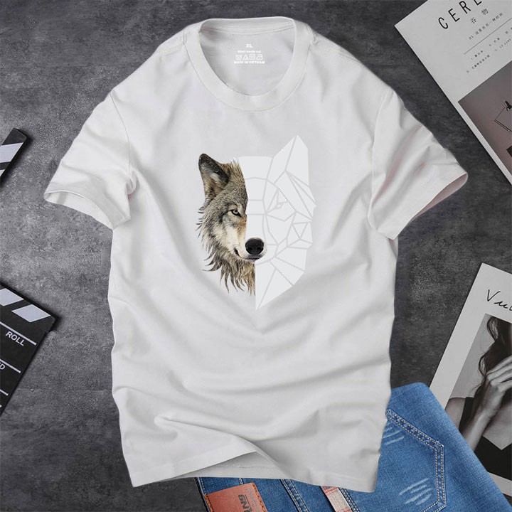 Áo thun nam cổ tròn tay ngắn Depstyle WOLF PT86, in hình con sói cực ngầu