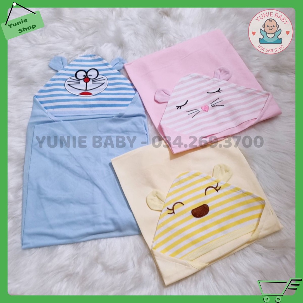 Khăn choàng/ủ choàng nón thú cotton cho bé sơ sinh