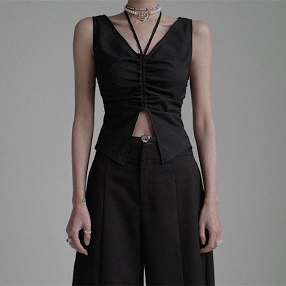 Áo Hai Dây Rút Cổ Chữ V Sâu Thời Trang Mùa Hè Mẫu Mới 2022