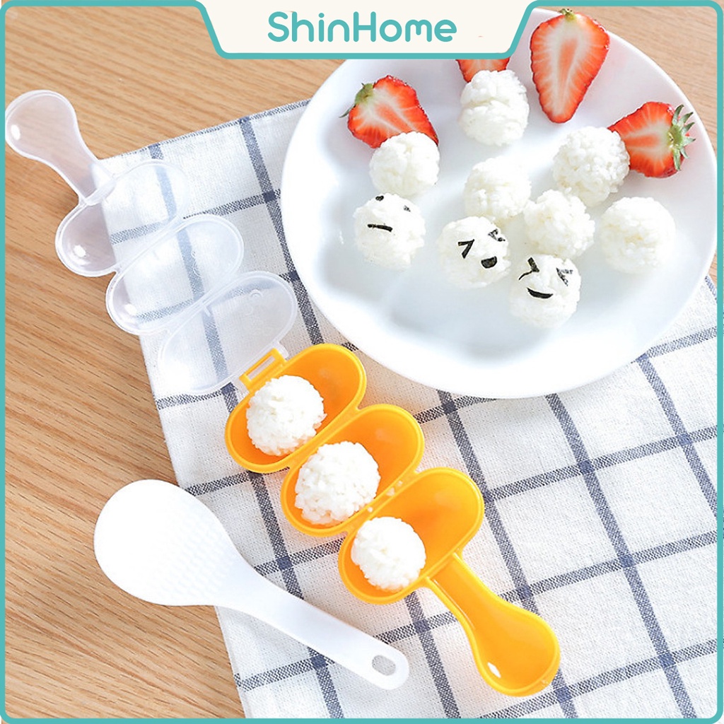 Bộ Khuôn lắc cơm bento, lắc cơm viên (Kèm muôi xúc cơm)